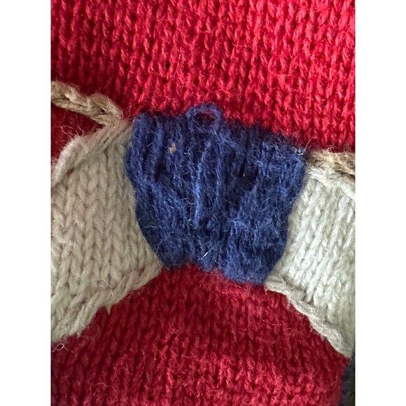 Quacker Factory Nautical Knit Sweater button Cardigan Red L lighthouse boat - Picture 8 of 13